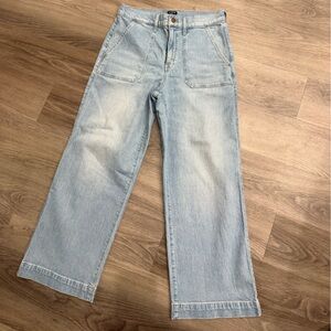 J.Crew light wash wide leg crop jeans